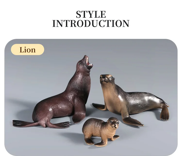 Simulations-Actionfiguren „Ozean, Meer, Leben, Tiere – Walross, Seekuh, Seelöwe, Lernspielzeug für Kinder, Marine-Modell-Kollektion – Detail 3