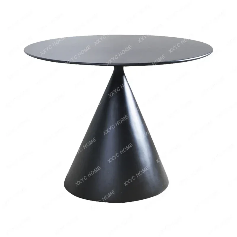 

Stone Plate Dining Table Solid Color Small Apartment Household round Rotating round Table Cream Style Personalized Table