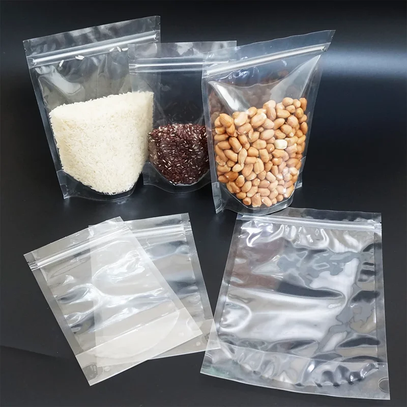 Transparent plastic bags self-strengthening zip bags sealed mouth snacks dried fruit bags waterproof dustproof reusable