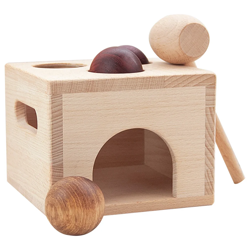 1 Satz 1 Satz pädagogischer Klopf für Kleinkinder von 1–3 Jahren, Hand-Auge-Koordinationsspiel aus Holz, farblich passendes Hammerspielzeug,