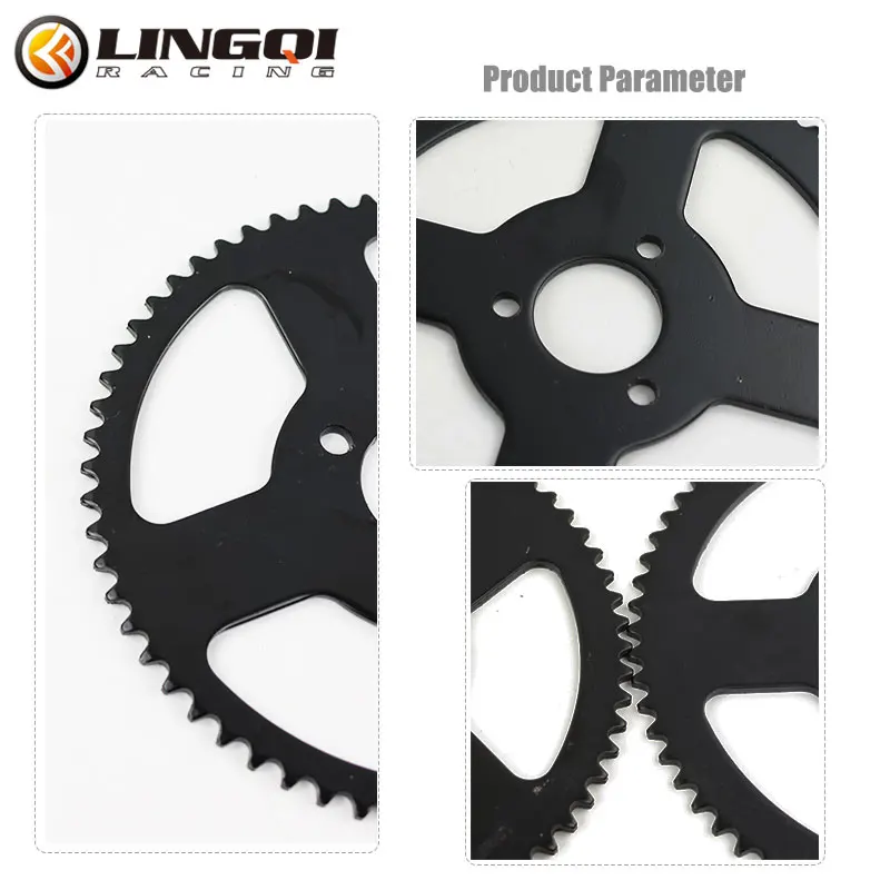 LINGQI Motorcycle Transmission Gear Chain Plate Chains Sprockets 78T 76T 74T 72T Rear Back Sprocket for Pit Dirt Bike Parts