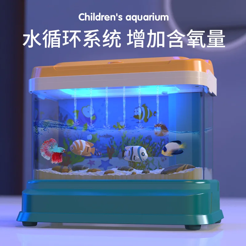 Electric simulation aquarium magnetic fishing pool rod educational fishing toy gift children kindergarten parent-child fun game