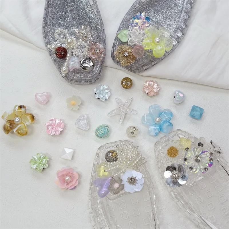 

Shoe Charm for Clogs Pearl Crystal Bow Rhinestone Beaded Sequin Premium Lightweight High End Elegant Decorative Buckle Women