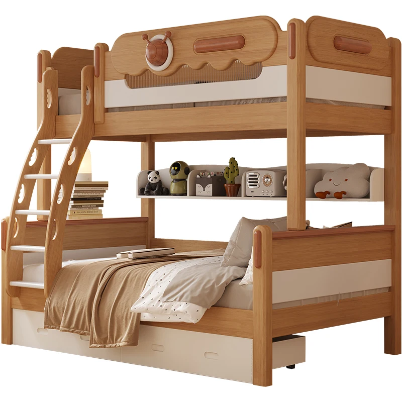 

Wood Thickened High Low Bunk Beds Comfortable Stylish for Boys Girls for Bedroom Living Room School Hospital or Hotel