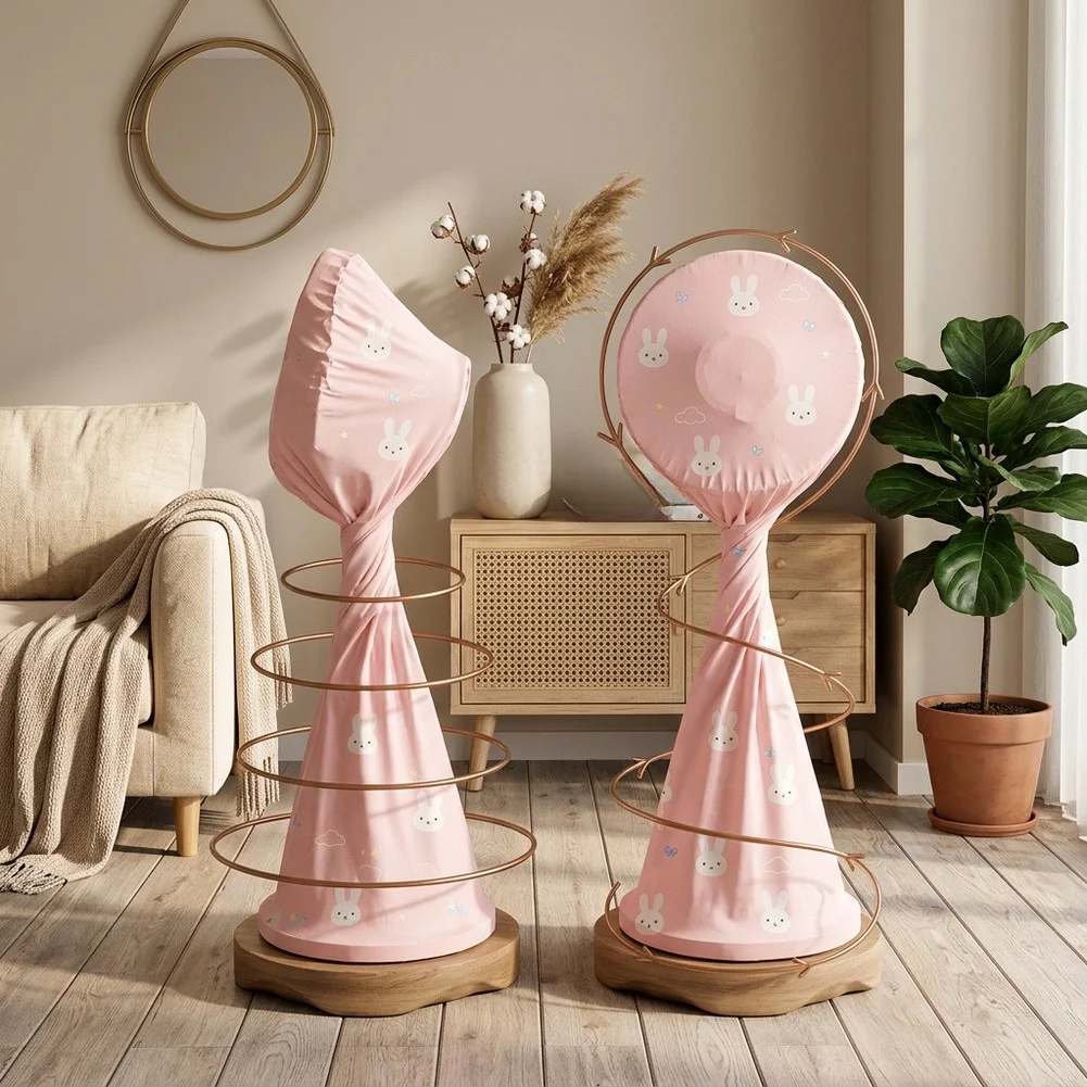 New Knitted Stretchy Fabric Tower Fan Protective Sleeve Vertical Wraparound Dust Guard Household Electric Fan Storage Shield
