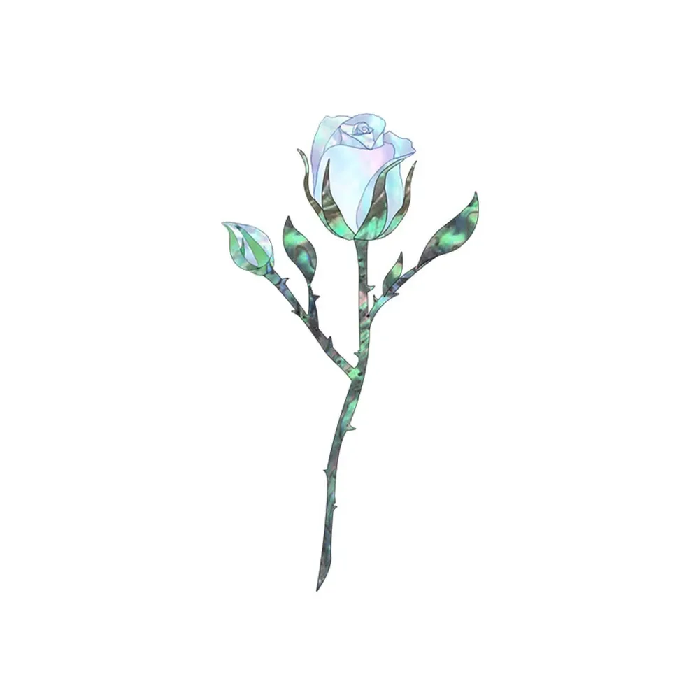 Indoor Guitar Sticker Decal Inlay Sticker Guitar Decorations Accessories Blue Rose Decal Guitar PVC Sticker DIY