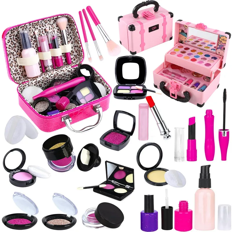 Kinder Make-Up Kit Mädchen Spielzeug Pretend Spielen Make-Up Set Ungiftig Prinzessin Kosmetik Spielzeug Frühen Lernen Bildung Spielzeug für Mädchen Geschenke