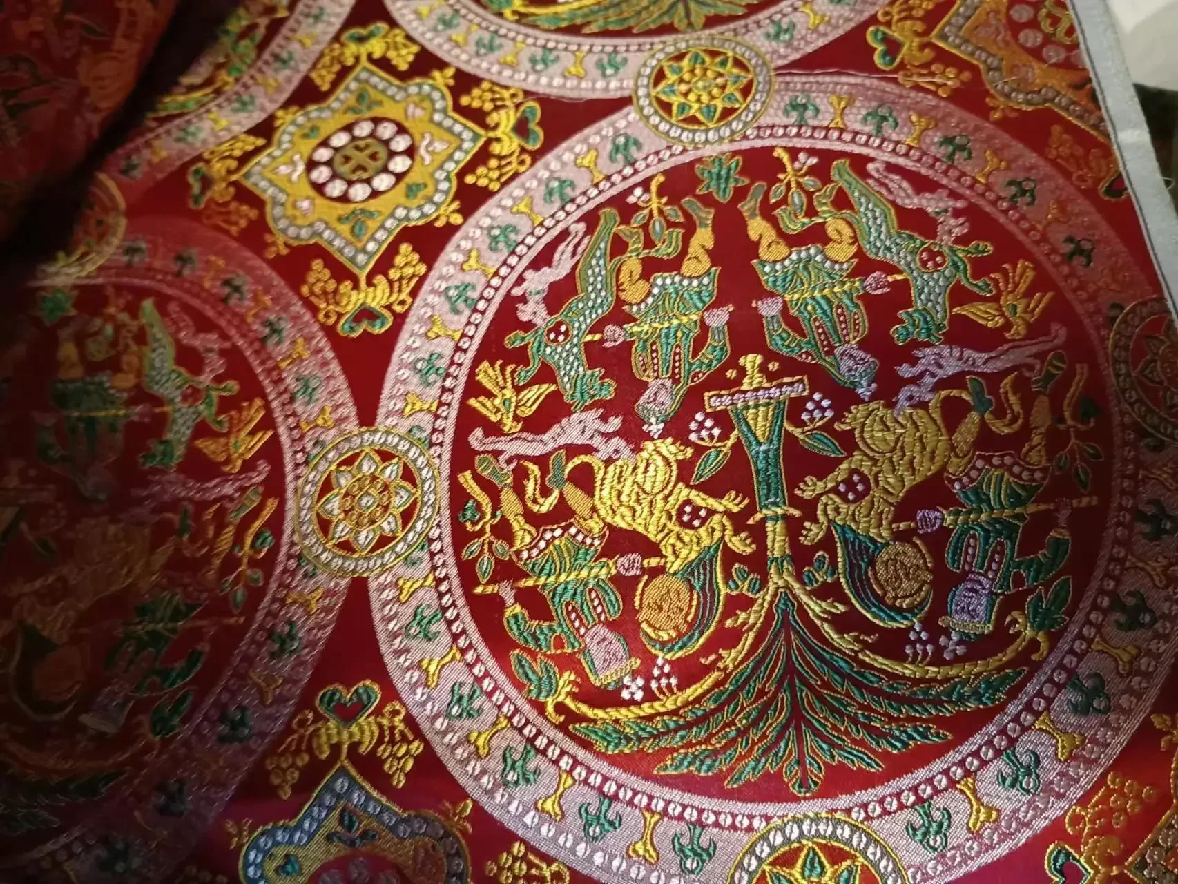 Retro History silk Brocade Jacquard Texture cloth fabric