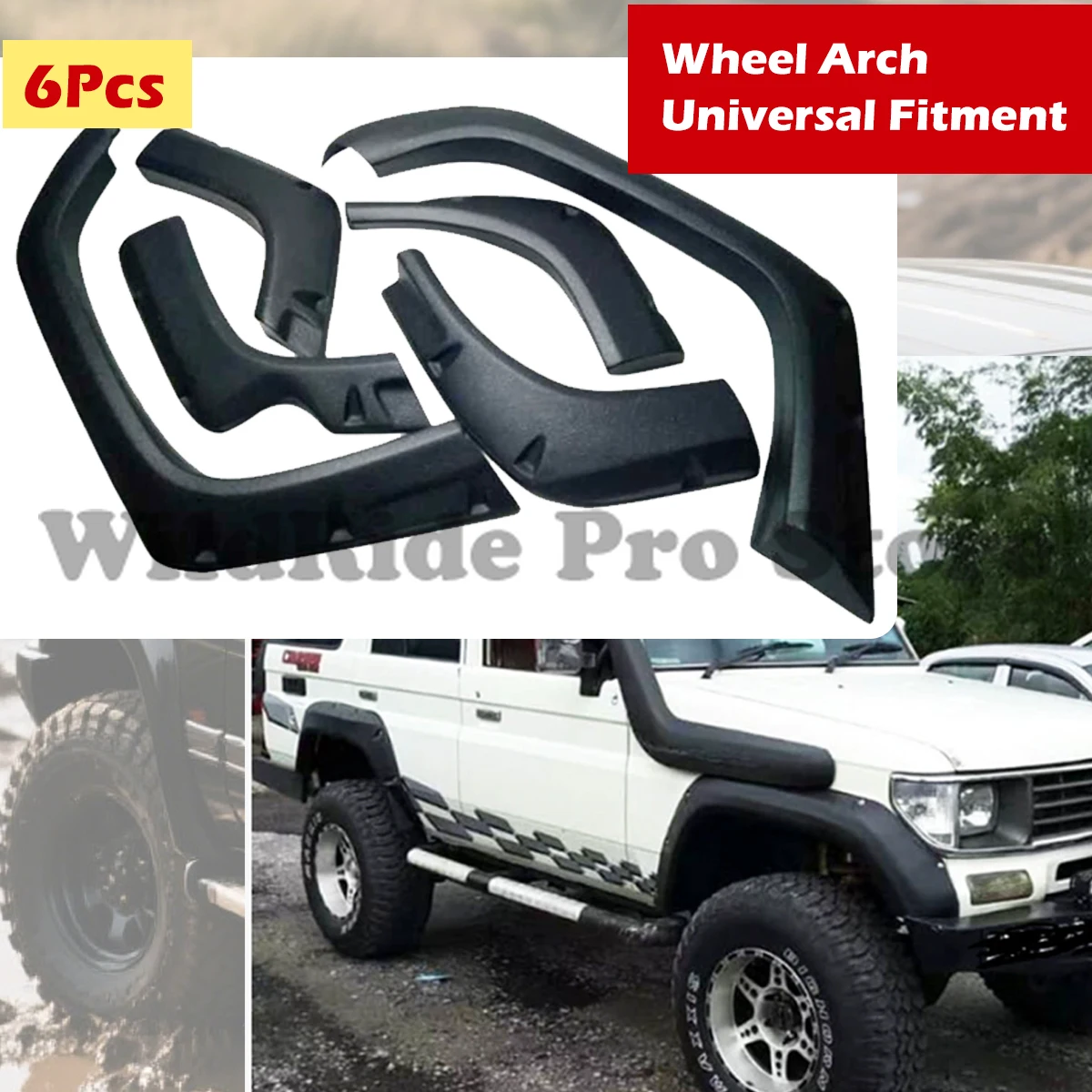 For Toyota Land Cruiser LC77 Heavy-Duty Textured ABS Fender Flares | Reinforced Off-Road Wheel Arch Extensions