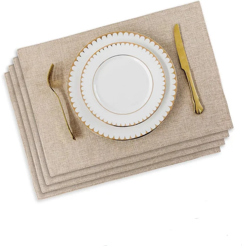 Cross-Border European-Style Festival Linen Double-Layer Placemat Tea Table Cloth Anti-Scald Non-Slip Dust-Proof Cafe Decoration