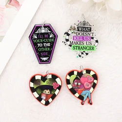8Pcs Halloween Charms Creative Acrylic  OUIJA Coffin Heart Pendant For Keychain Necklace Jewelry Diy Making