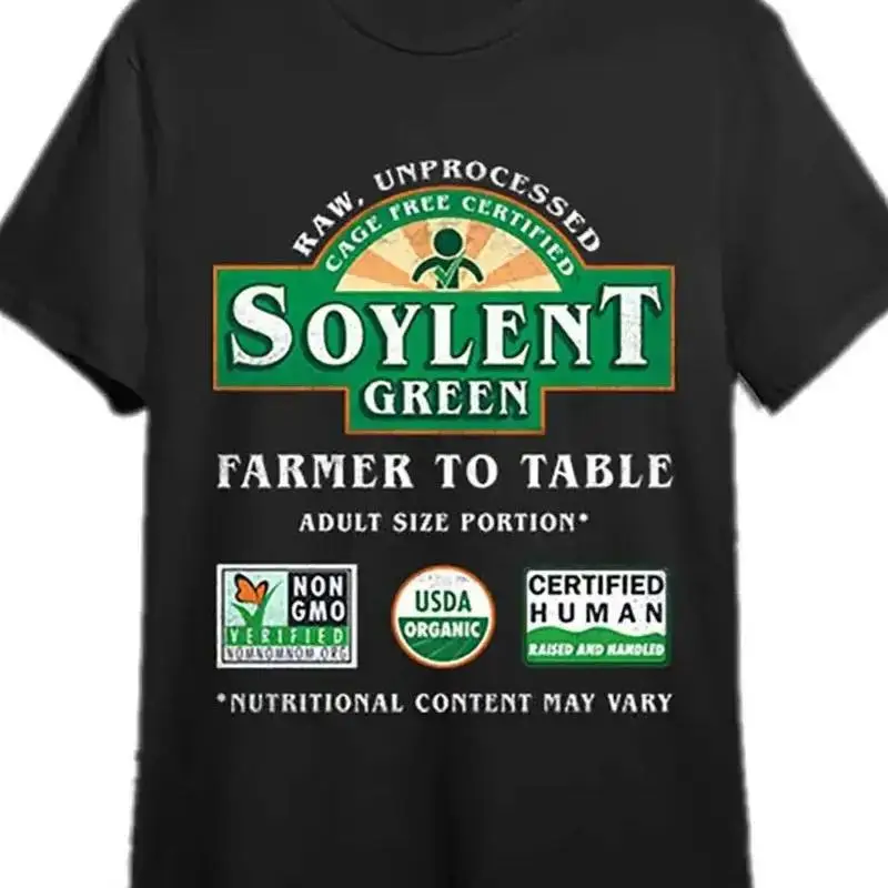 Ultra suave Soylent Green Farmer to Table - Camiseta con estampado creativo, ajuste cómodo