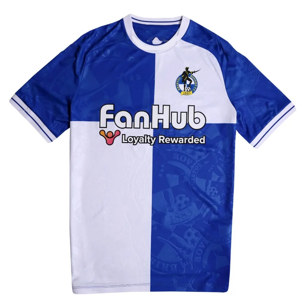 25-26 بريستول روفرز هوم آند أواي قمصان كرة القدم ثلاثية الأبعاد مطبوعة قصيرة الأكمام تي شيرت رياضي نفسها للبالغين والأطفال