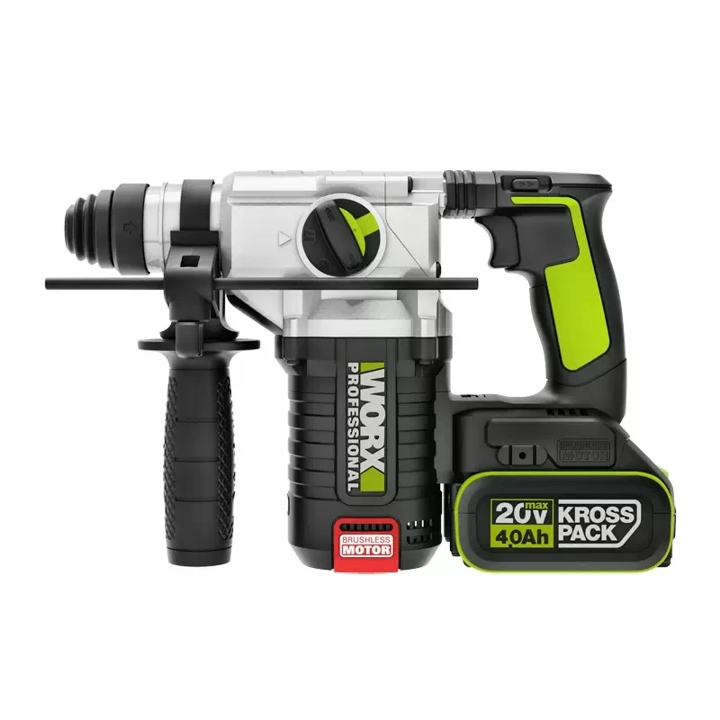 WORX 브러시리스 모터, 20V 배터리, 3 가지 모드, 24mm 임팩트 로터리 해머, WU388