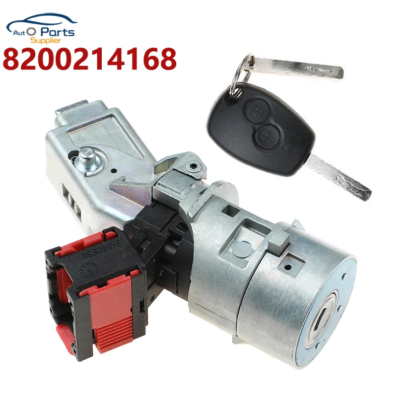 New 8200214168 Ignition Lock Barrel Starter Switch with Key For Renault For Vauxhall Fiat 2005-2012 82002-14168 7701208408