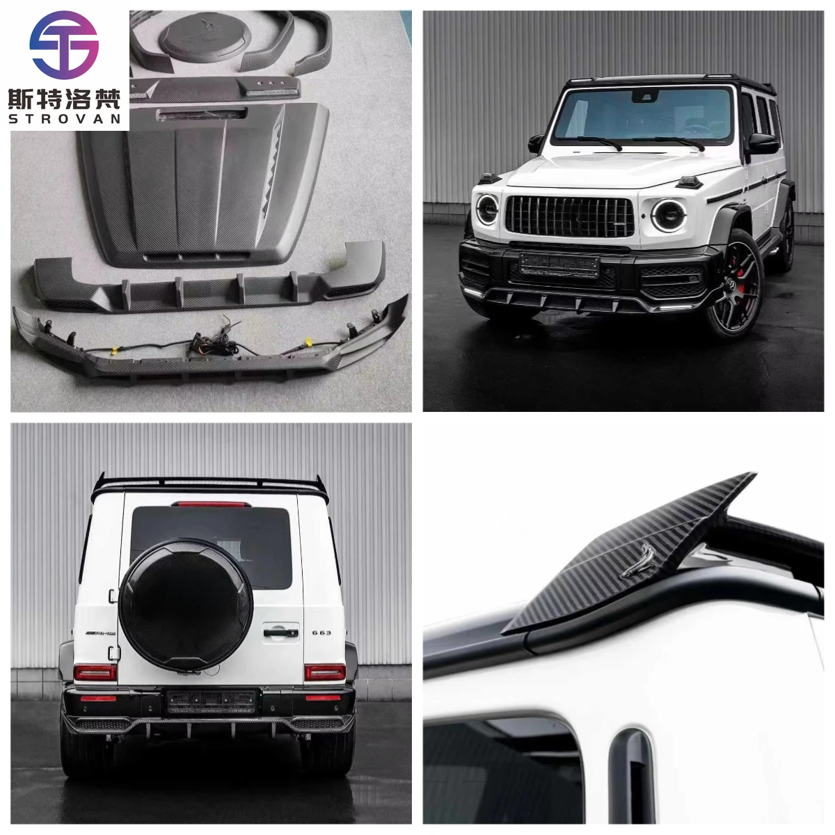 

High Quality Wide Body Kit for G Class W464 2019-2024 Upgrade to TopCar Style with Dry Carbon Fiber Hood Wheel Arch