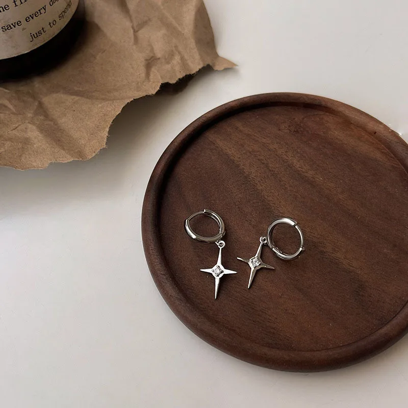 

Лидер продаж, изысканные серебряные серьги с круглыми звездами из стерлингового серебра 925 пробы, подходящие для оригинального очарования, темпераментные нейтральные вечерние украшения