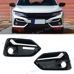 Per Honda Civic Hatchback 2020-2021 Auto Paraurti Anteriore Fendinebbia Lampada Telaio di Copertura Fendinebbia Fendinebbia Trim Coperchio Lunetta