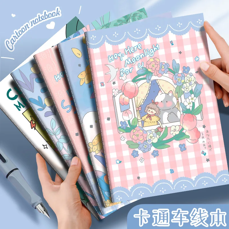 A5 linha de carro dos desenhos animados retro caderno bonito estudante papelaria papel estudante prêmio caderno sketchbook bonito kawaii caderno