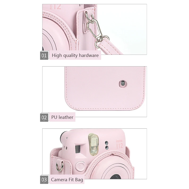 For Instax Mini 11 Camera Case PU Leather Soft Silicone Cover Bag for Fujifilm Film Camera Bag with Shoulder Strap