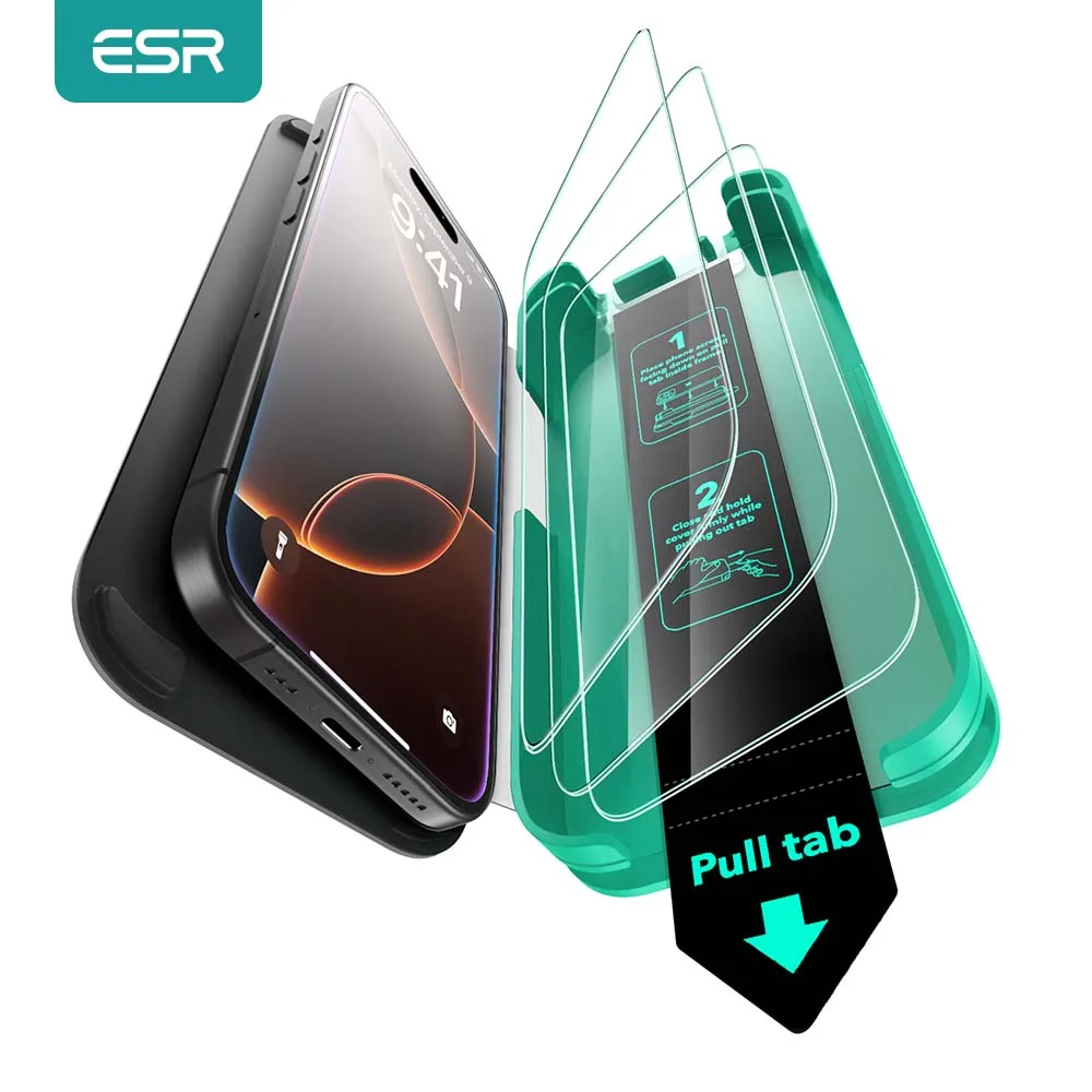 

ESR for iPhone 16 16 Pro Max ArmoriteScreen Protector for 16 Pro FulCoverage HD Film for 16Plus Tempered Glass