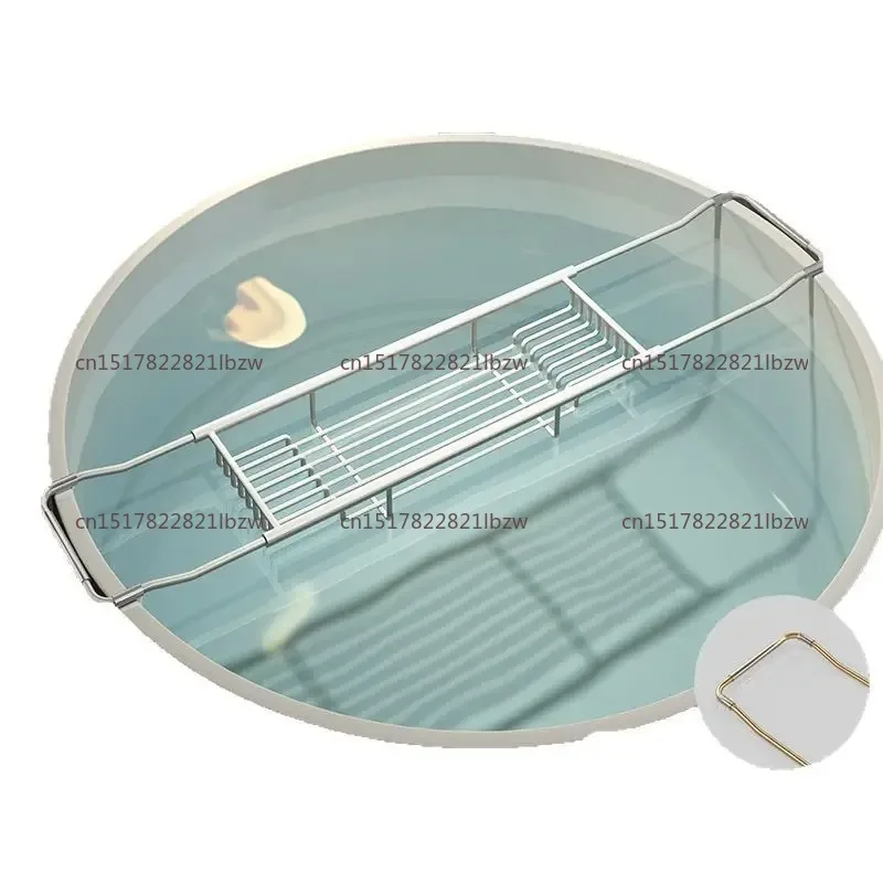 Extended Bath Shelf Multifunctional Retractable Mobile Phone Tray Toilet Round Bathroom Bath Holder