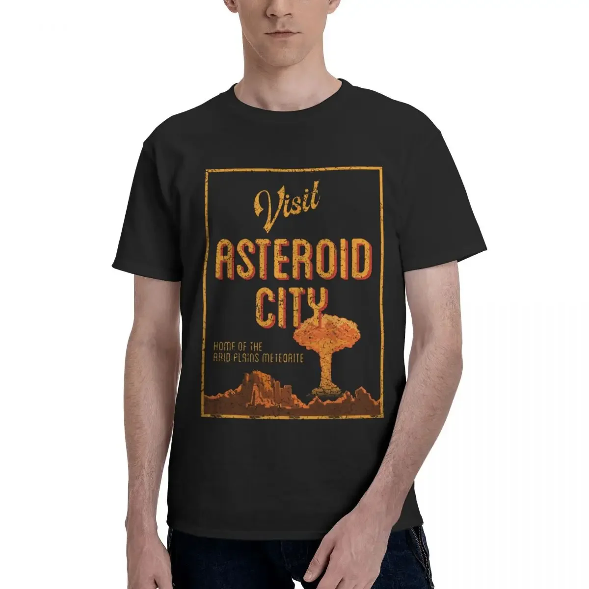 Visit Asteroid City T Shirt Short Sleeve Idea Men Women T Shirt Graphic Y2K Clothing