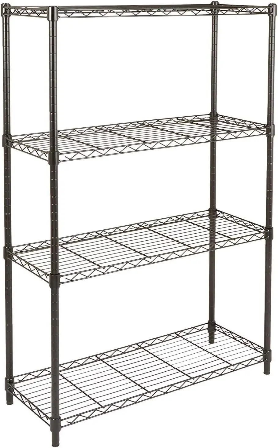 

4-Shelf Steel Wire Rack, 36" L x 14" W x 54" H, Black | Heavy Duty, Adjustable, for Kitchen, Garage, Storage, Shelving Organizer