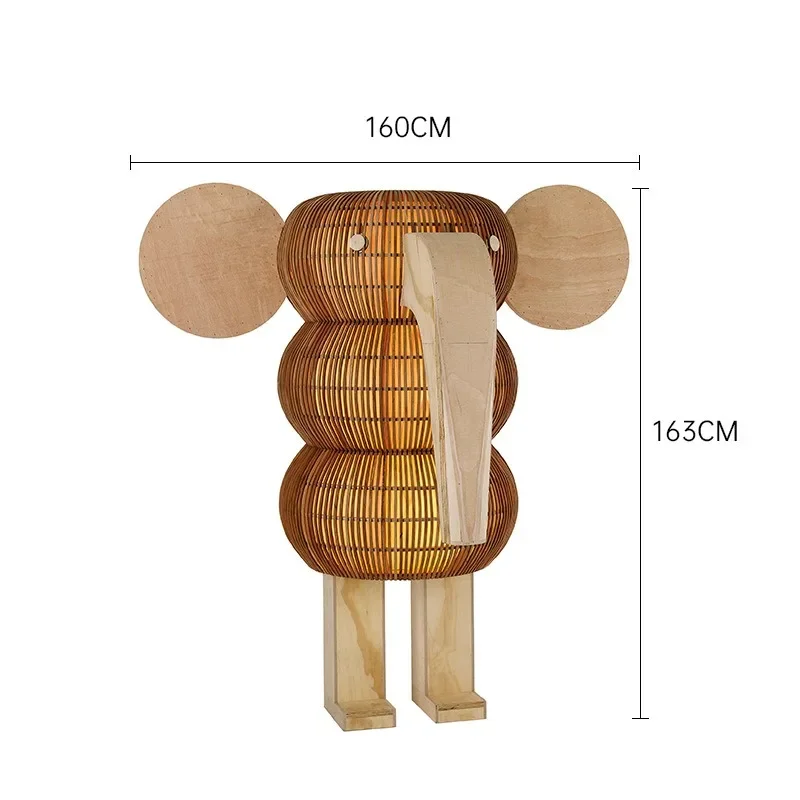 Creatieve persoonlijkheid olifant vloerlamp eenvoudige moderne hotellobby clubhuis decoratieve verticale lamp