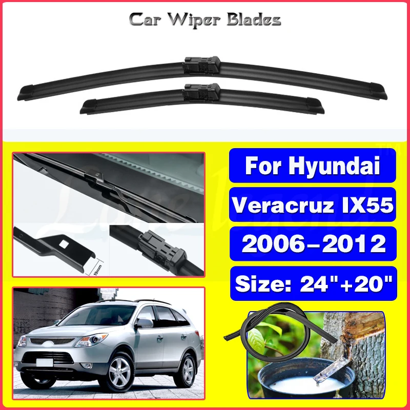 

Wiper LHD Front Wiper Blades For Hyundai Veracruz IX55 2006 - 2012 Windshield Windscreen Window Rain Brushes 24''+20''