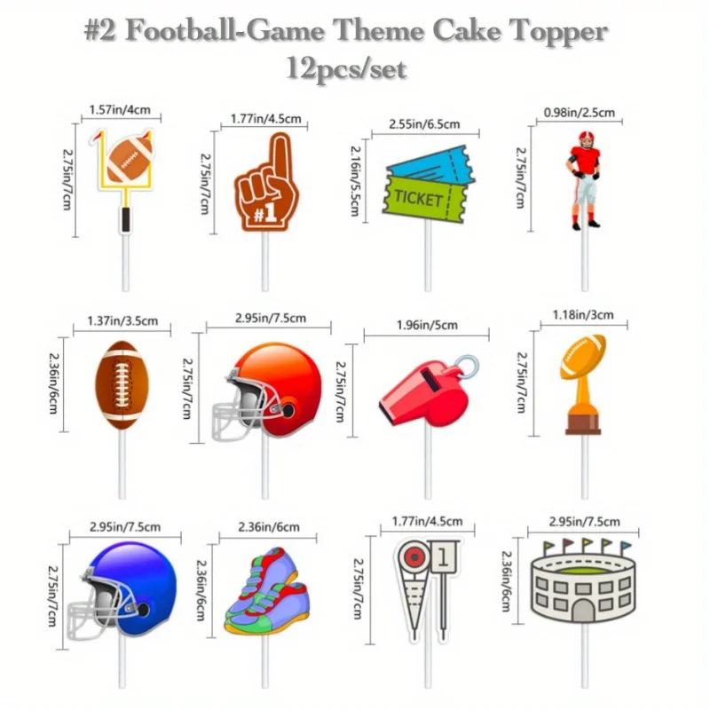 American-Football-Geburtstagsornamente und Anhänger für Fanpartys, Großveranstaltungen, Dekoration für den Spieltag, glückliche Zeit mit Familie und Freunden. – Detail 3