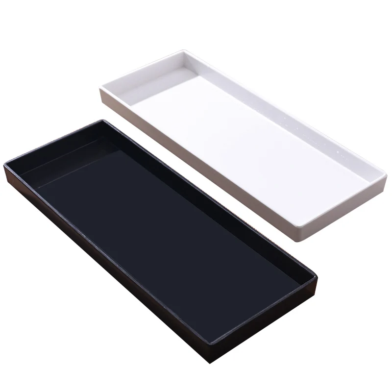 Nordic white melamine imitation porcelain tray creative rectangular cup plate storage hotel dessert Serving Tray