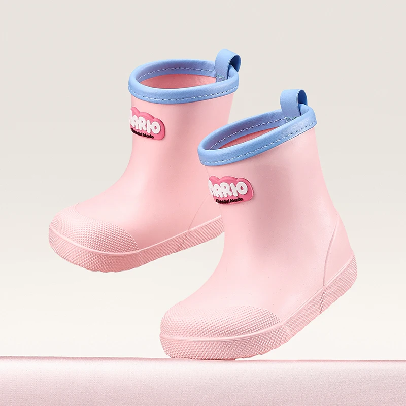 Cheerful Mario Children's rain boots for outerwear baby water shoes