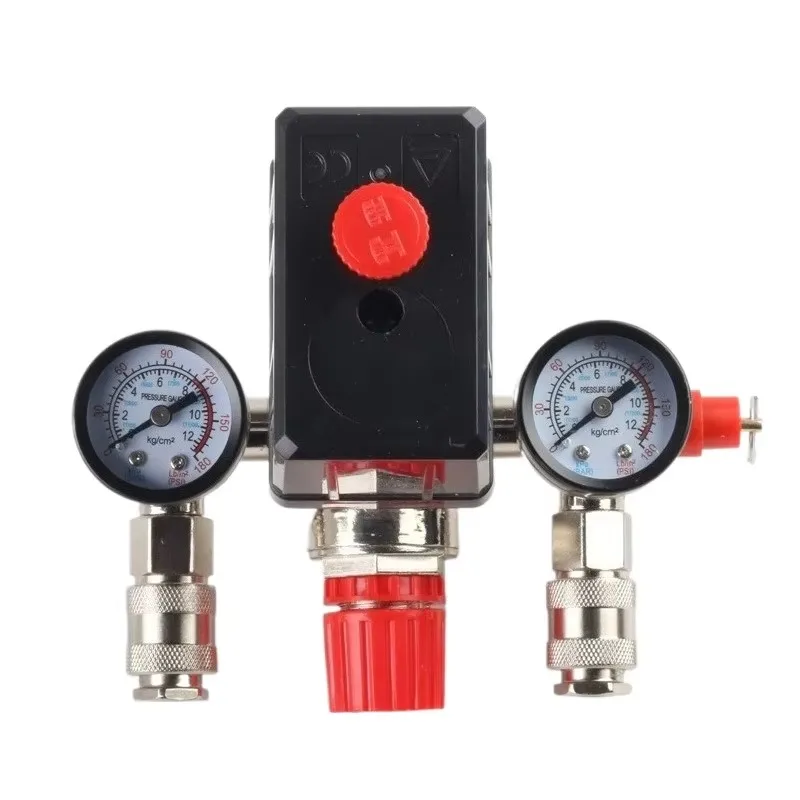 Vertical Switch Manifold Regulator Gauges Safety Valve for 90-120PSI Air Compressor Pressure Switch Valve Control Kit