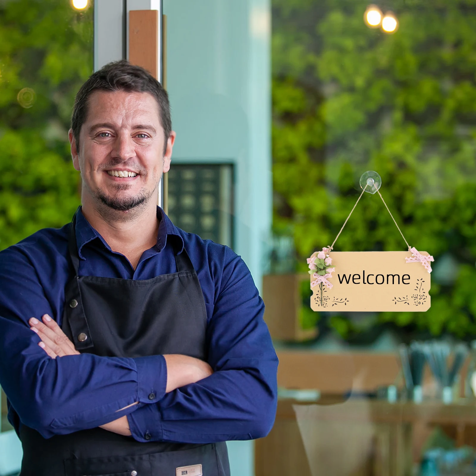 

Double Sided Unfinished Wooden Open Closed Sign Blank Door Sign DIY Creative Hanging Plaque for Business Home Office Decor