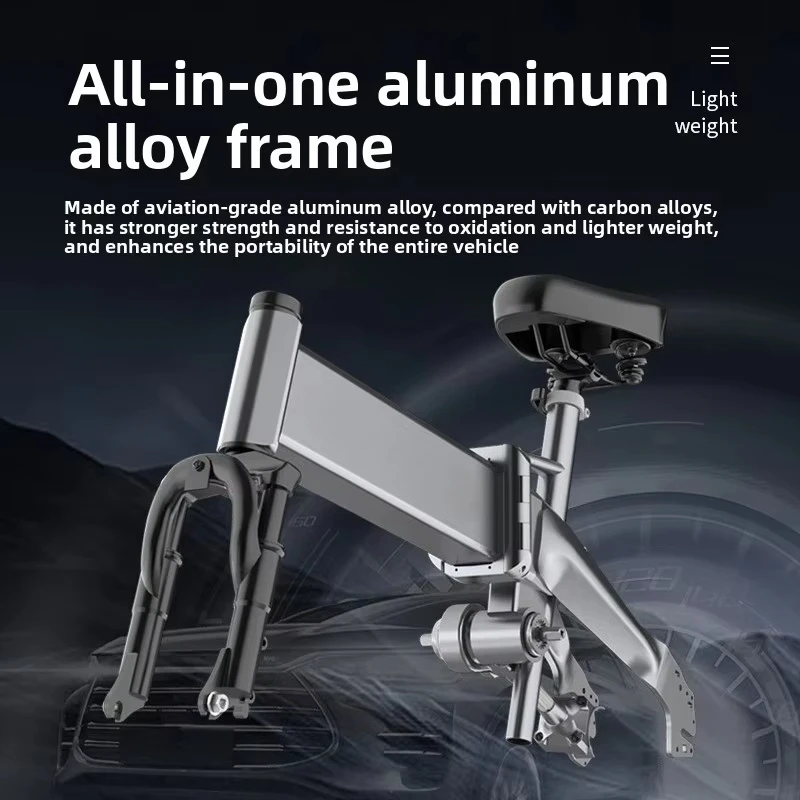 จักรยานไฟฟ้าพับได้ SXLL รุ่นใหม่ ปี 2024 แรงดัน 48 โวลต์ ยาง 14 นิ้ว โครงเหล็ก มอเตอร์กลาง 400 วัตต์ แบตเตอรี่ในตัว เกียร์ 7 สปีด
