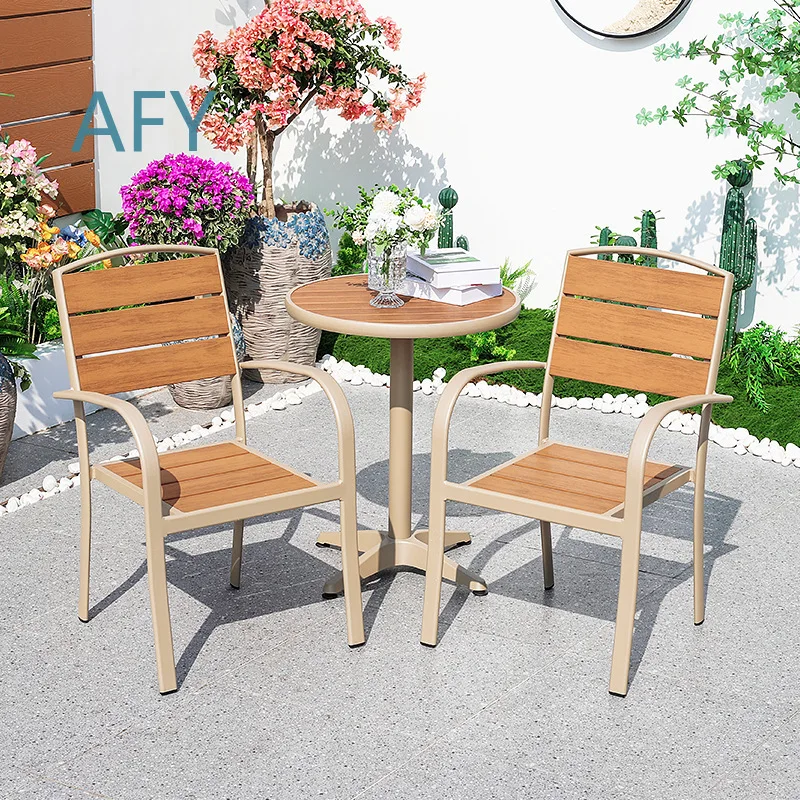 Outdoor Table and Chair Set for Balcony Patio Garden Waterproof Anti-Corrosion Folding Compact Leisure Furniture for Outdoor