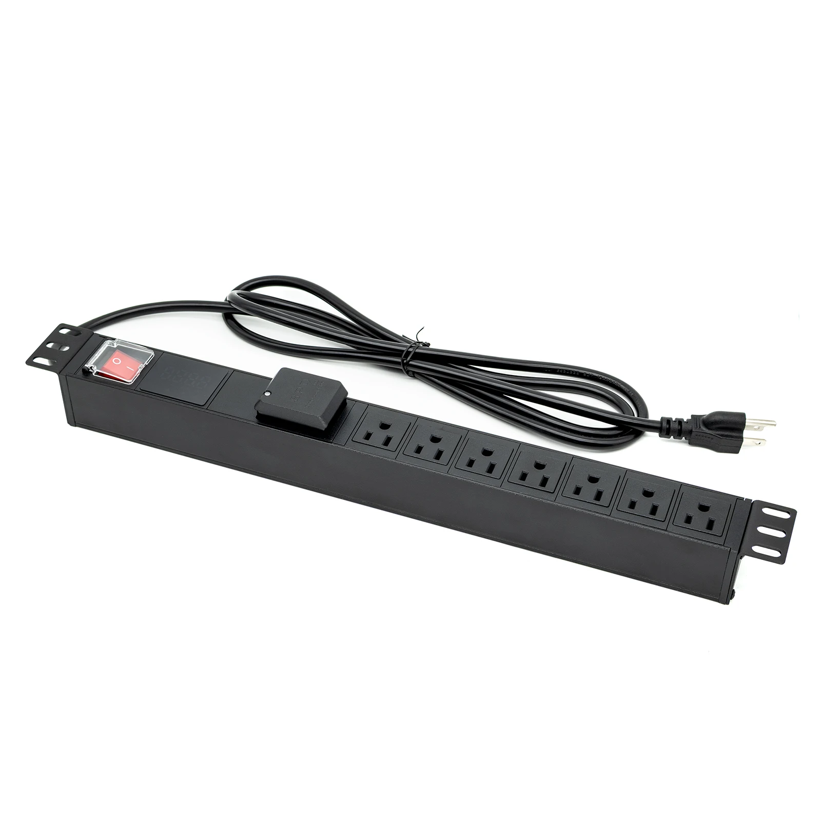 19Inch 1U Rack 7 unit NEMA Standard PDU Power Strip Network Cabinet America Socket USA Standard Outlet Switch Supply Power