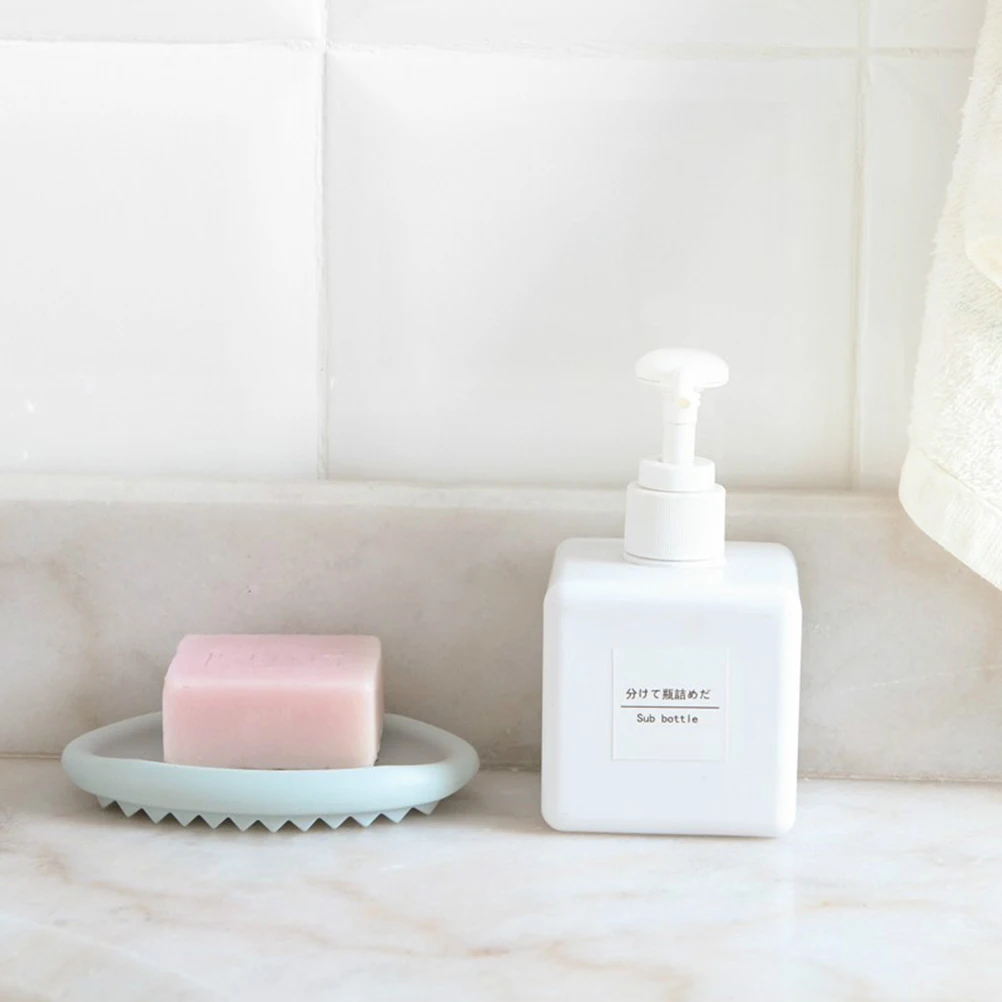 

3pcs Silica Gel Holder Hollow Soap Container Soap Drying Tools For Bathroom Kitchen Shower Countertop (White Light Blue