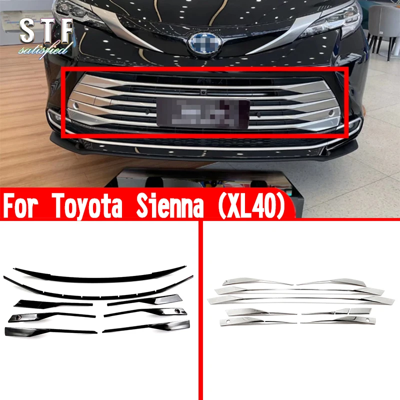 

ABS Front Grille Around Trim For Toyota Sienna (XL40) 2021 2022 Car Accessories Stickers
