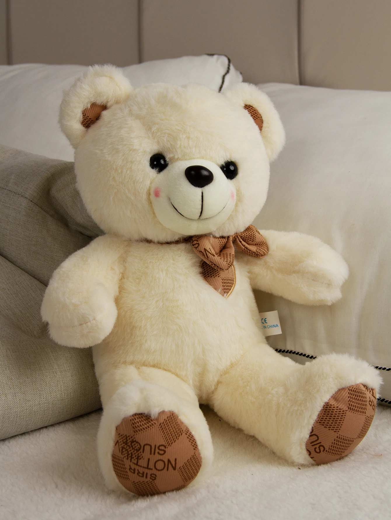 

1pc 35cm Ultra Cute & Soft Bowtie Teddy Bear Plush Doll, Perfect Stuffed Animal Gift for Birthday, Christmas, Valentine's Day