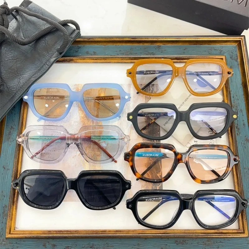 

2024 New Designer Acetate Fiber Large Frame Men's and Women's Sun Outdoor UV400 Mirror Fashion Business Handmade Sunglasses