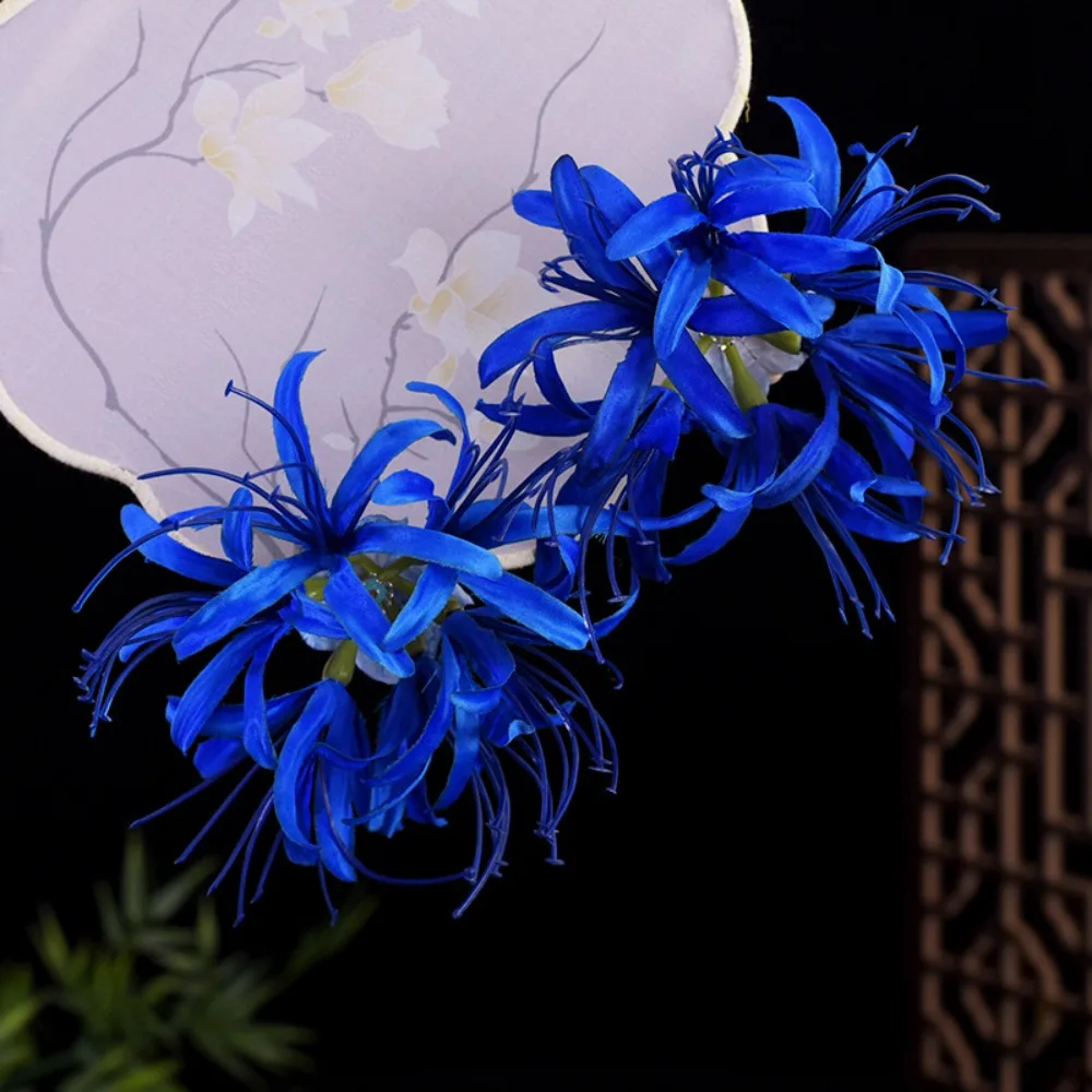 Lycorisradiata Flower Hair Clip Korean Style Cloth Simulation Flower Hairpins Hair Accessories Bohemian Style Hanfu Hair Stick - view 4