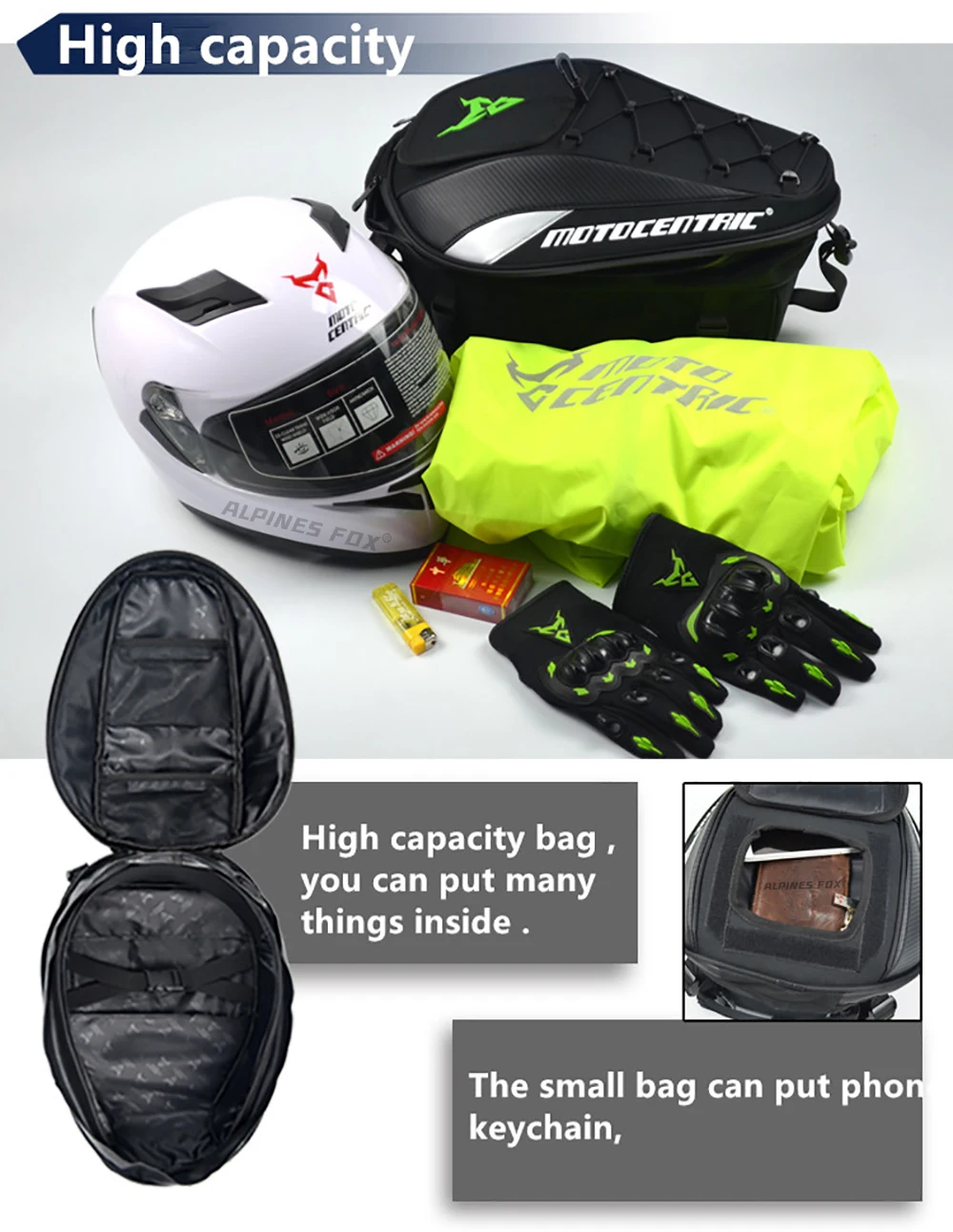 Moto zentrische wasserdichte Motorrad-Heck tasche Multifunktions-Rücksitz tasche Hochleistungs-Motorrad tasche Fahrer-Fallbein-Seiten tasche – Detail 7