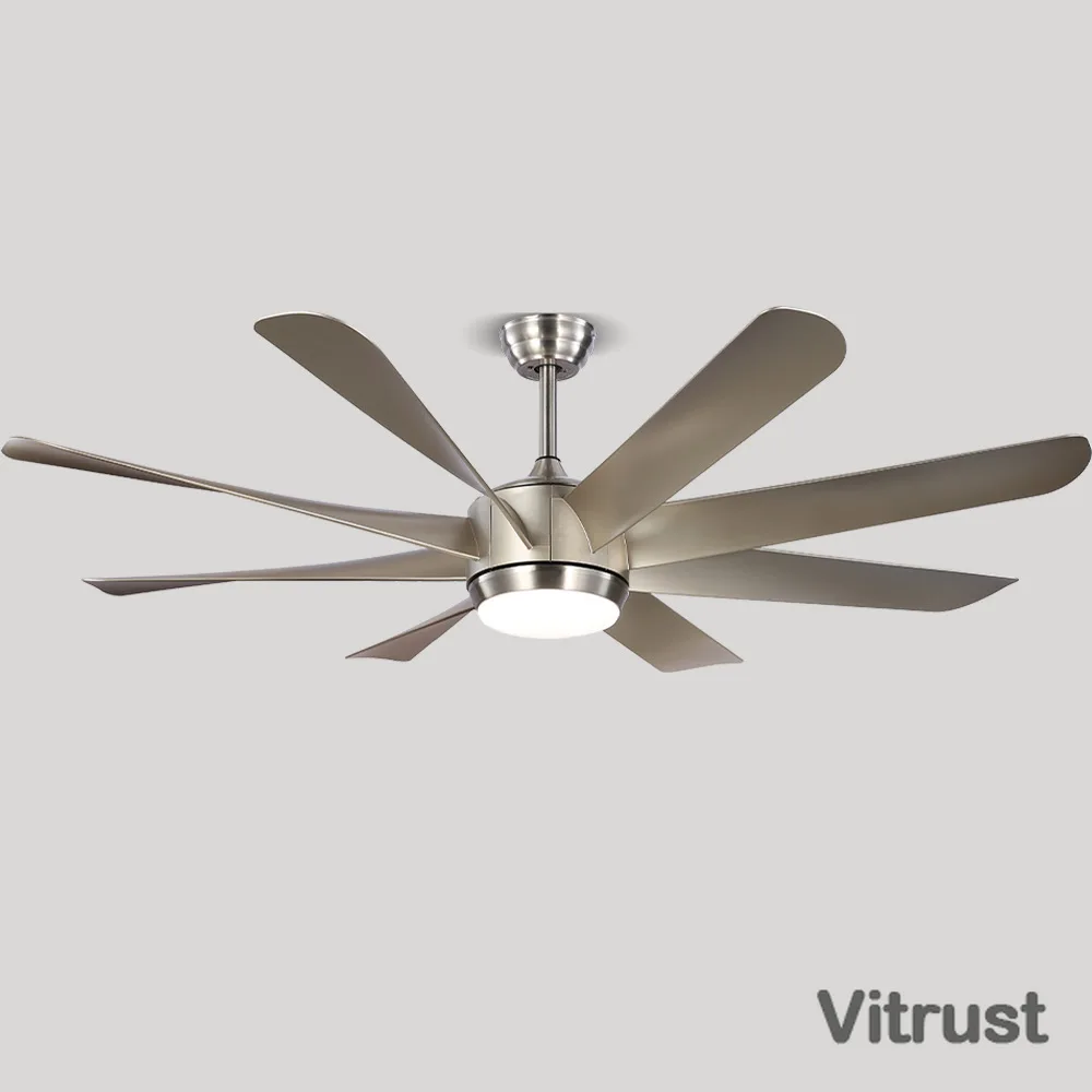 60 Inch Modern Ceiling Fan Lamp 8 ABS Blades High Air Volume Silent Fan For Dining Living Room Home Use