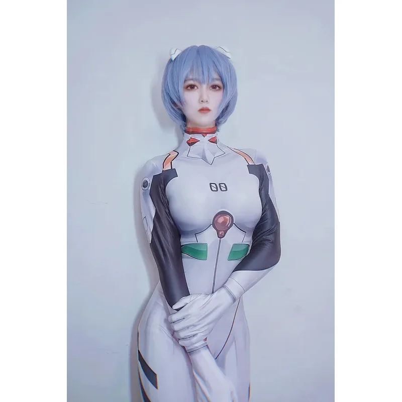 

Anime Ayanami Rei Cosplay Costumes Girls Woman White Rei Jumpsuits Zentai Halloween Bodysuit Adults Kids