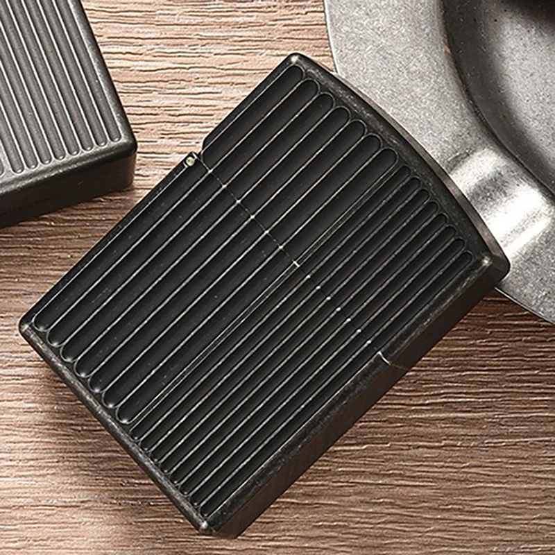 

Vertical Pattern Non-Slip Titanium Alloy Lighter Shell EDC Equipment Windproof Outdoor Portable Gift（No Core）