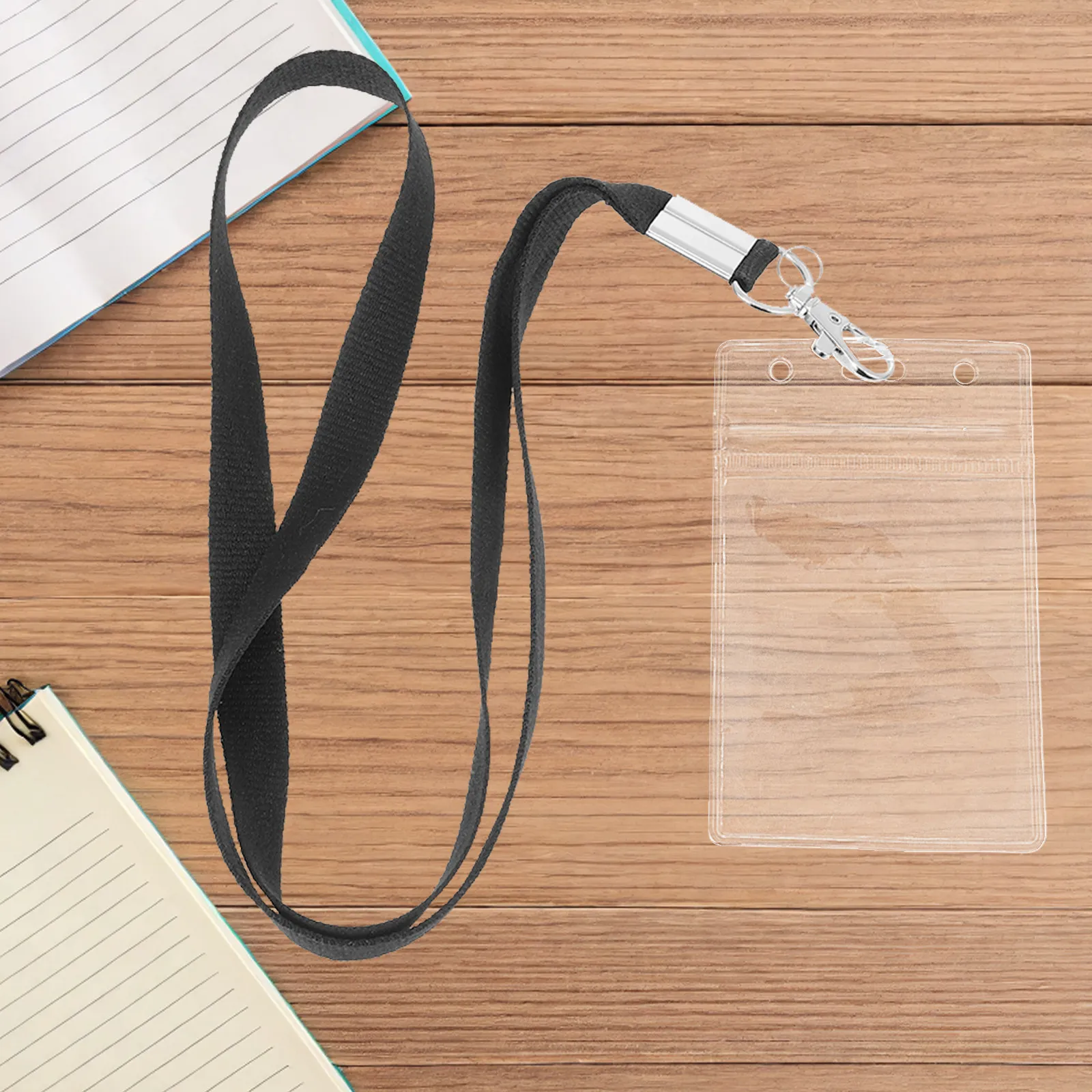 

4Sets Id Cards Holder Waterproof Badge Card Holder with Lanyard for Work School Office Use PVC Protective Cover for Employee