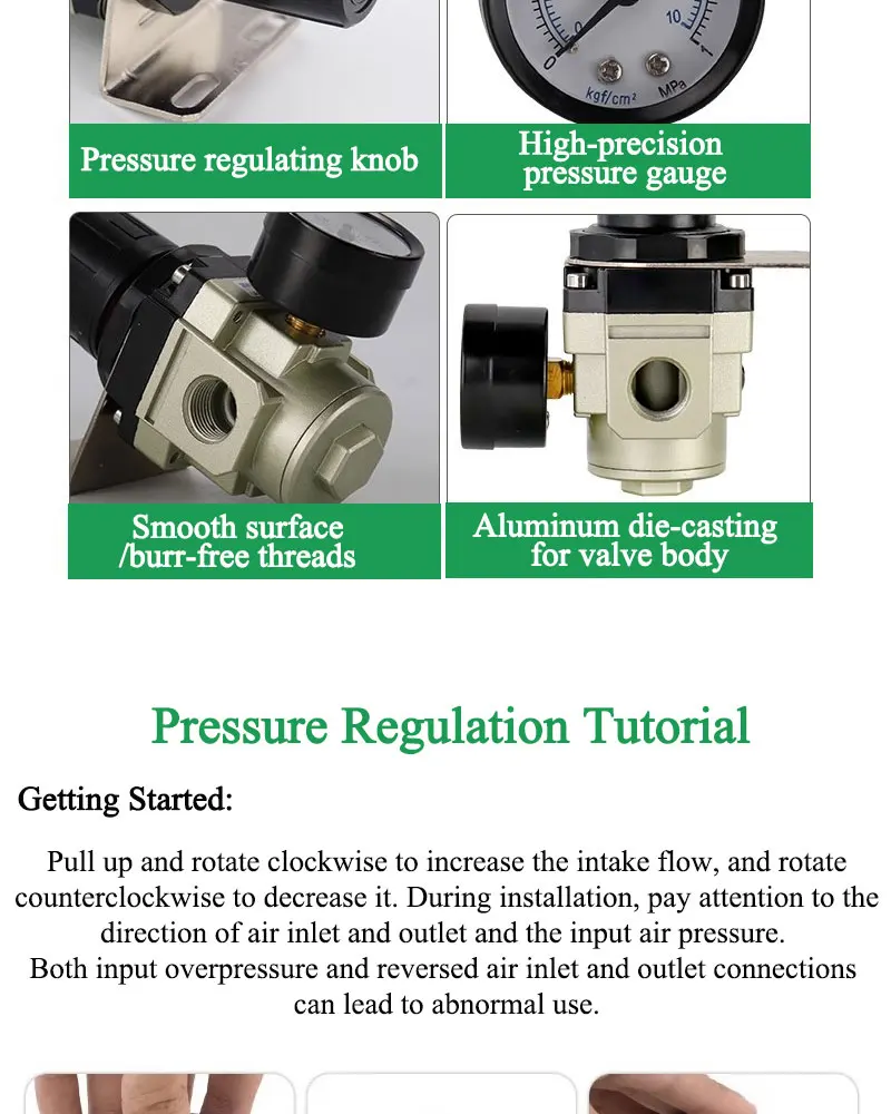 Электромагнитный клапан AR Air Compressor Regulating Valve Pressure Reducing Valve AR2000 Pneumatic Pressure Regulator AR3000 AR4000-04-06 AR500 Пневматика — деталь 3