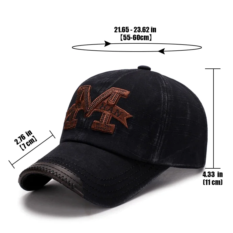 Unisex New Imitation Old Washable 3D Letter Embroidery Cotton Soft Top Baseball Cap